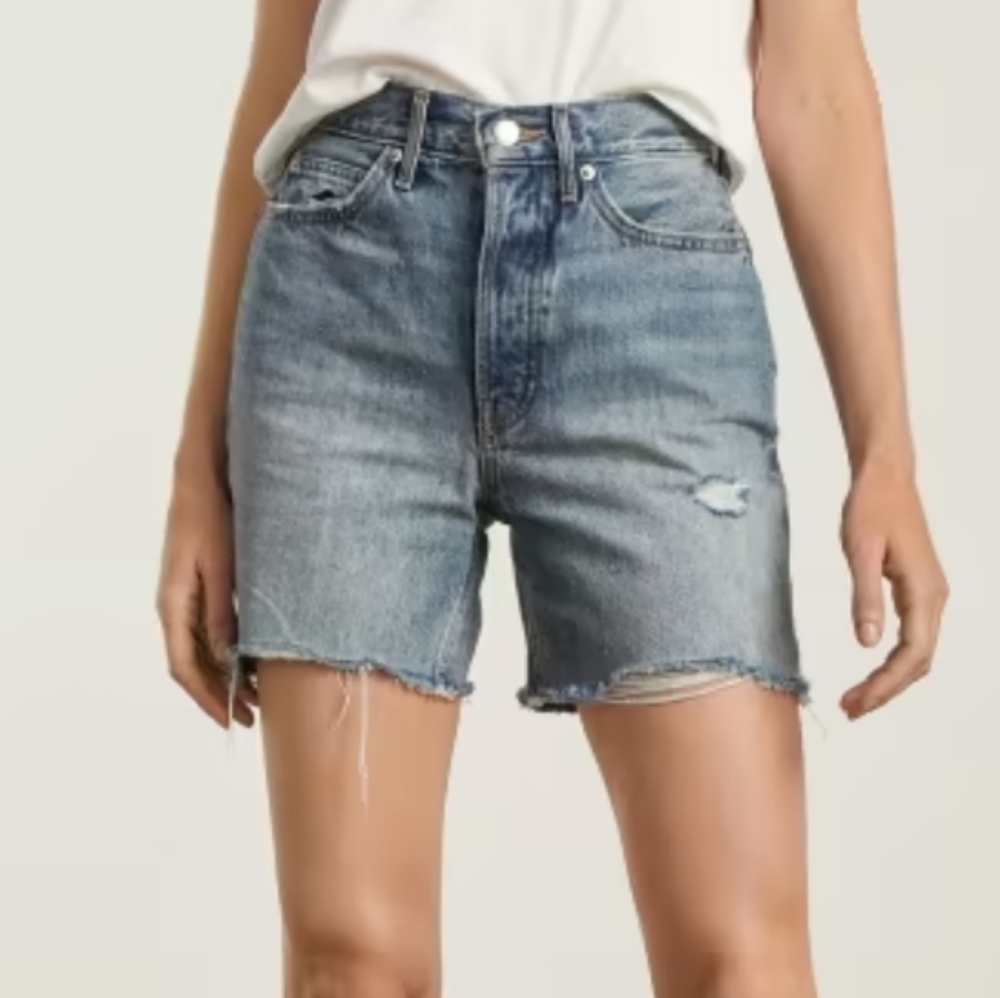 Everlane Distressed Way High Jean Shorts sz 24